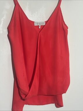 WAYF Red Draped V-Neck Camisole